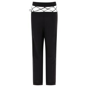 NENSI DOJAKA Black Lace-Up Waist Trousers Women BLACK Pants